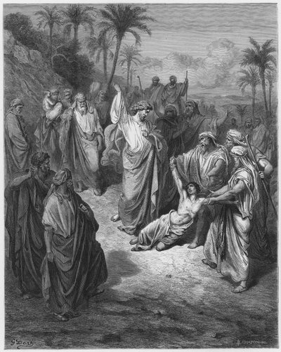 Jesus healing the lunatic by Gustave Dore